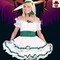 Womens Southern Belle Costume White Dress with Green Ribbon Trim Halloween Party